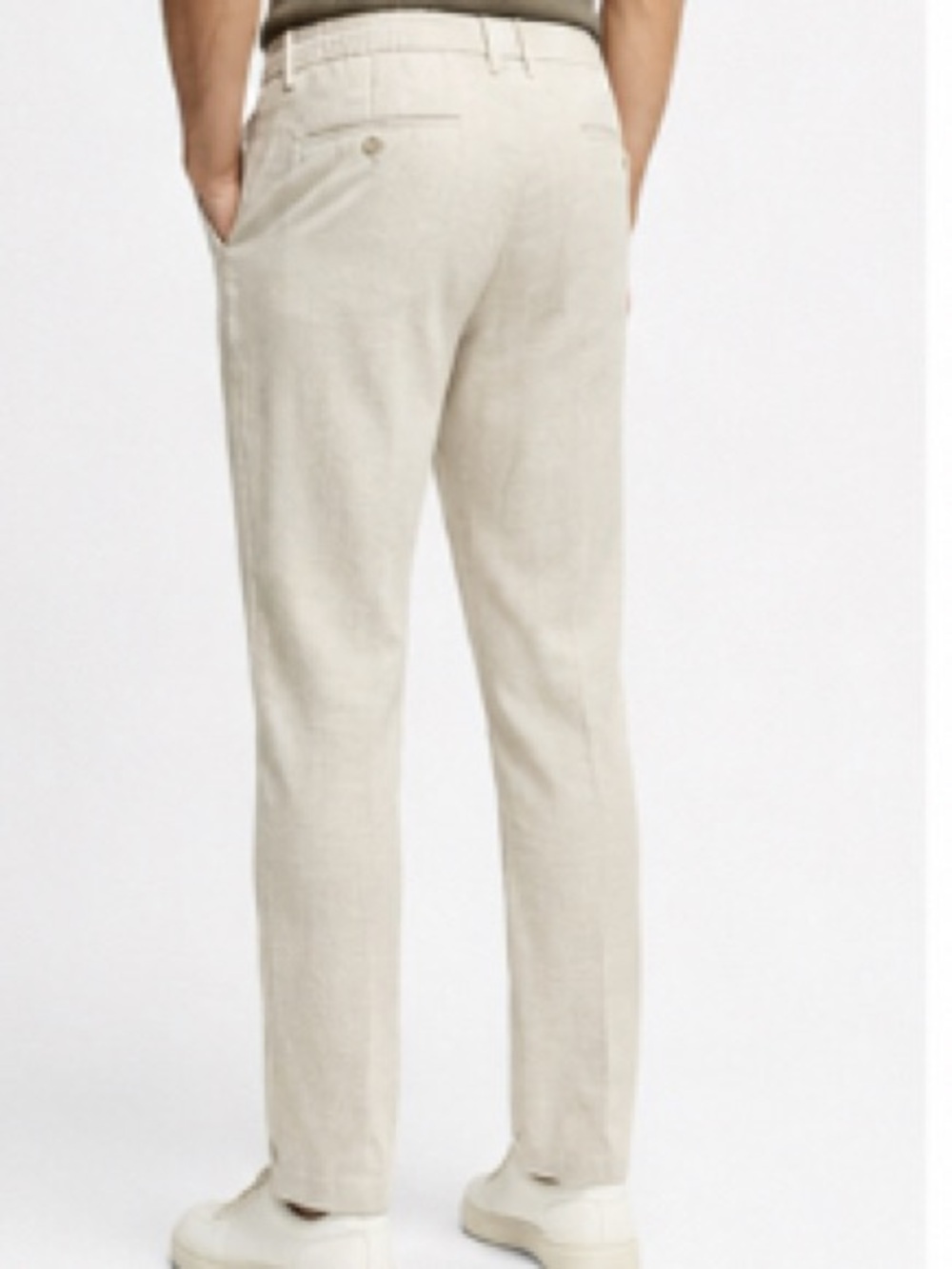 BOSS Linen-Blend Drawstring Trousers - Picture 3 of 4